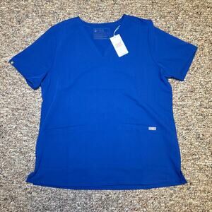 Figs Scrub Top Womens Size XL Casma Three Pocket Top Royal Blue New